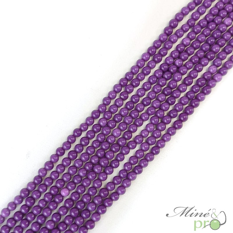 Phosphosiderite AA en perles rondes 4mm - fil complet