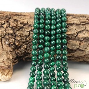 Malachite A en perles rondes 6mm - fil complet