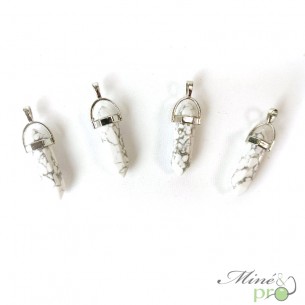Howlite - pendentif pointe 3cm