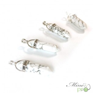 Howlite - pendentif pointe 3cm