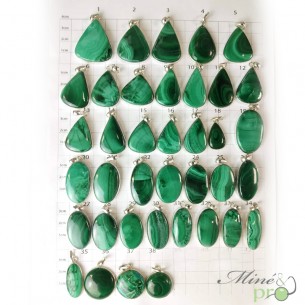 Malachite - pendentifs cerclés