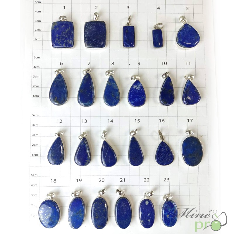 Lapis lazuli - pendentifs cerclés