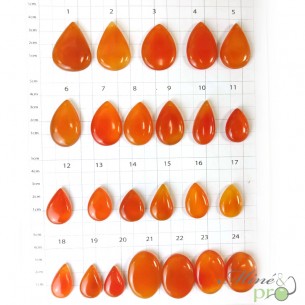 Cornaline - cabochons percés