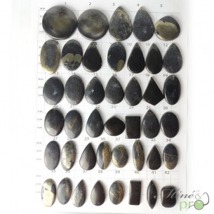 Schiste sur Pyrite - cabochons percés