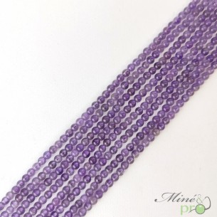 Améthyste A+ en perles rondes 4mm - fil complet