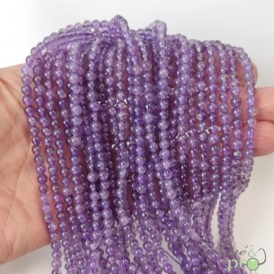 Améthyste A+ en perles rondes 4mm - fil complet