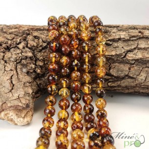 Ambre mexicain en perles rondes 8mm - fil complet