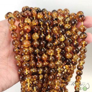 Ambre mexicain en perles rondes 8mm - fil complet