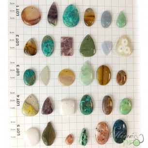 LOT A - cabochons percés