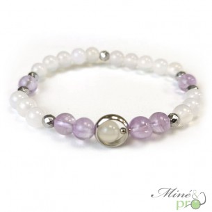 Bracelet Création Améthyste lavande A+ et Agate