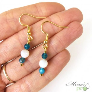 Boucles d'oreilles - Apatite et nacre
