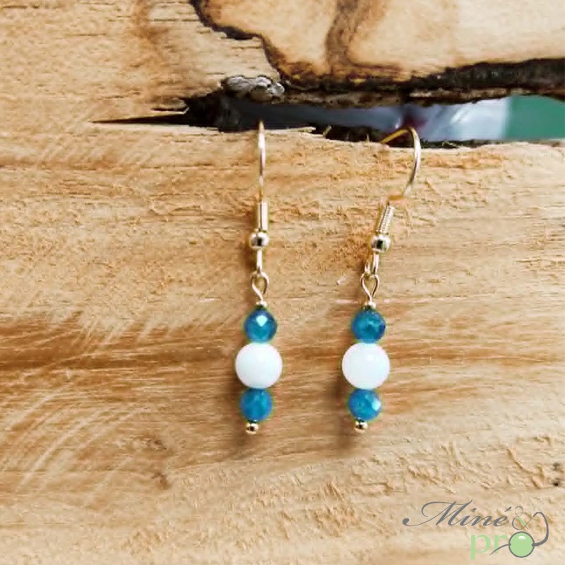 Boucles d'oreilles - Apatite et nacre