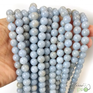 Angelite A en perles rondes 8mm - fil complet