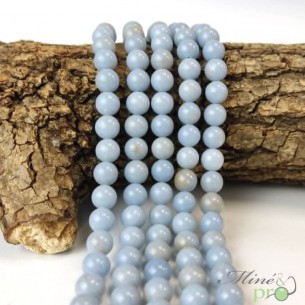 Angelite A en perles rondes 8mm - fil complet
