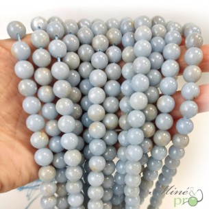 Angelite AB+ en perles rondes 8mm - fil complet