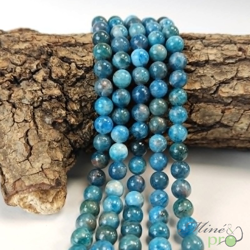 Apatite A en perles rondes 8mm - fil complet