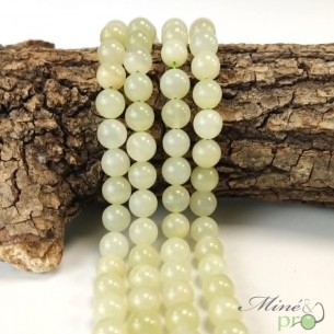 Calcite verte A en perles rondes 10mm - fil complet