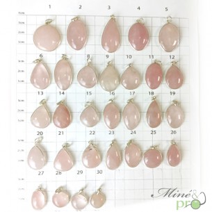 Quartz rose - pendentifs cerclés