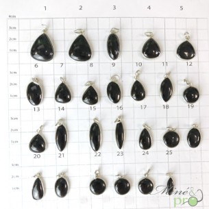 Spinelle noir - pendentifs cerclés
