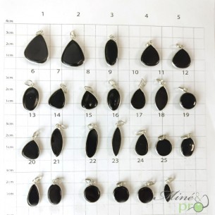 Spinelle noir - pendentifs cerclés