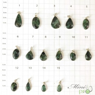 Emeraude - pendentifs cerclés