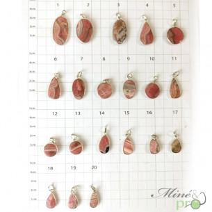 Rhodochrosite - pendentifs cerclés