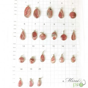 Rhodochrosite - pendentifs cerclés