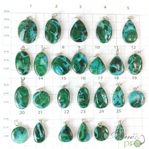 Chrysocolle Malachite - pendentifs cerclés