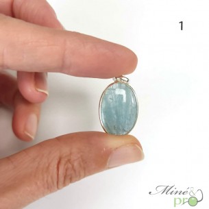 Aigue marine - pendentifs cerclés