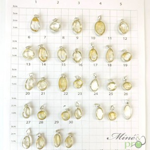 Citrine naturelle - pendentifs cerclés