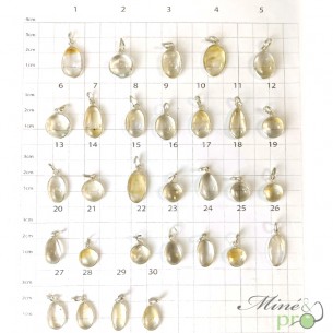 Citrine naturelle - pendentifs cerclés