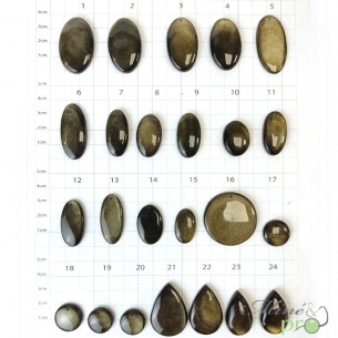 Obsidienne dorée - cabochons percés