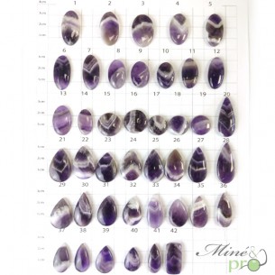 Améthyste chevron - cabochons