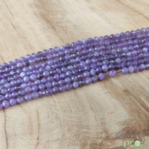 Améthyste en perles facettées 4mm - fil complet
