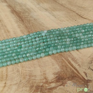 Aventurine verte A+ en perles facettées 4mm - fil complet
