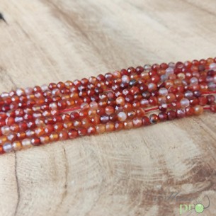 Cornaline A+ en perles facettées 4mm - fil complet