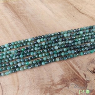 Emeraude A+ en perles facettées 4mm - fil complet