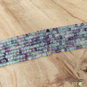 Fluorite AA en perles facettées 4mm - fil complet