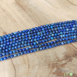 Lapis lazuli A+ en perles facettées 4mm - fil complet