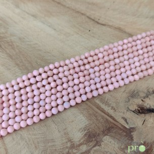 Opale rose A+ en perles facettées 4mm - fil complet