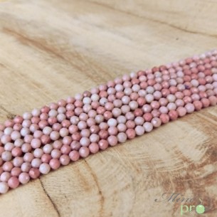 Rhodonite A+ en perles facettées 4mm - fil complet