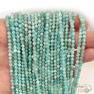 Amazonite A en perles facettées 3mm - fil complet