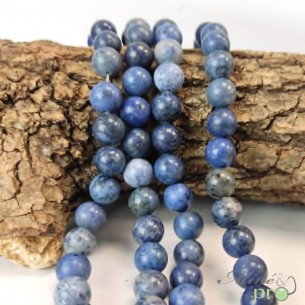 Dumortiérite A+ en perles rondes 10mm - fil complet