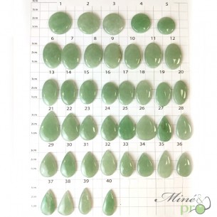 Aventurine verte claire - cabochons percés