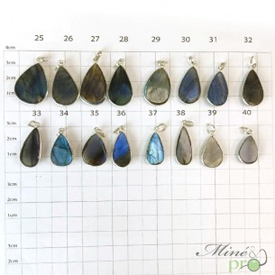 Labradorite bleue - pendentifs cerclés