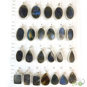Labradorite bleue - pendentifs cerclés