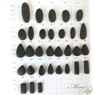 Tourmaline noire brute - cabochons percés