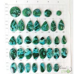 Chrysocolle malachite AA - cabochons percés