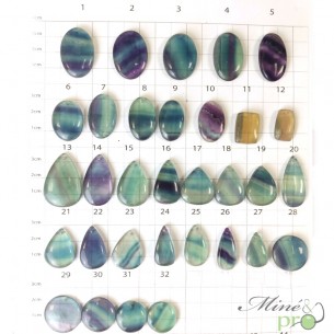 Fluorite - cabochons percés
