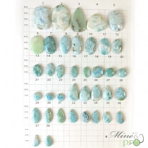 Larimar - cabochons percés
